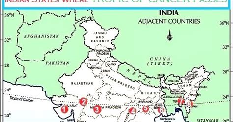 Tropic Of Cancer On India Map