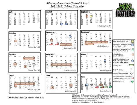 Allegany Limestone Central School District Calendar 2025 School