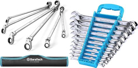 DURATECH Extra Long Flex Head Ratcheting Wrench Set Combination Wrench