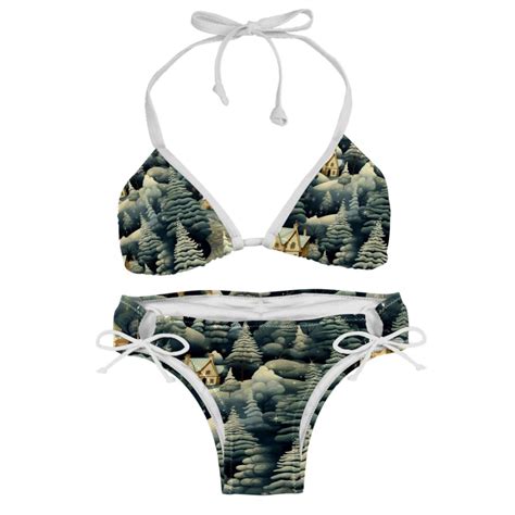 Christmas Women S Detachable Sponge Adjustable Strap Bikini Set Pack