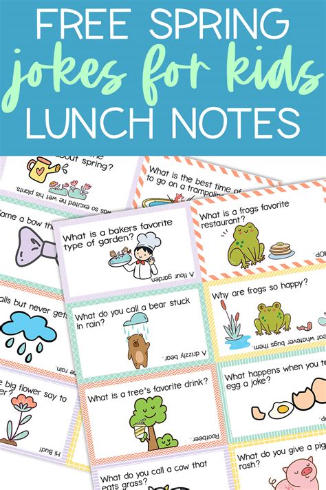 50 Spring Jokes For Kids Free Printable Spring Lunch Notes Included