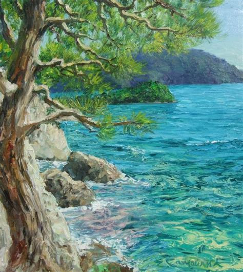 Купити картину «Сосна біля моря» в жанрі водний і морський пейзаж ...