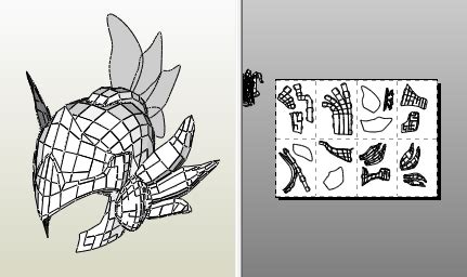 Helmet Piscis Armor In Pepakura Pdo