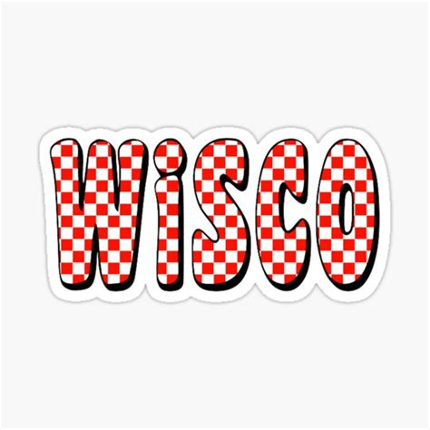 Wisco Checkered Sticker For Sale By Csachs Redbubble