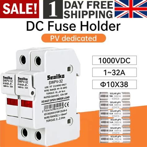 SOLAR DC 1000V PV Fuse Holder 10x38 10A 15A 20A 25A 30A High Voltage