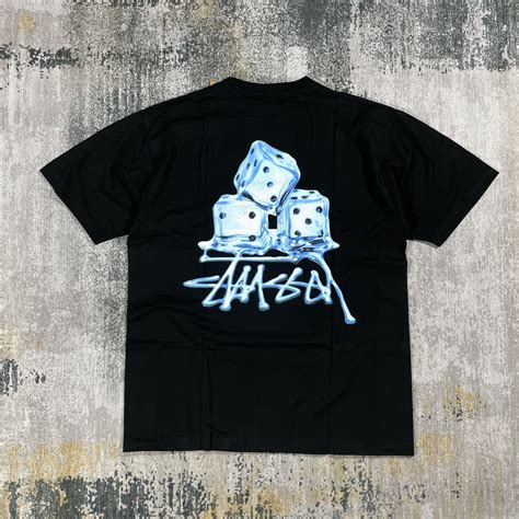 Streetwear × Stussy STUSSY ICE DICE MELT TEE BLACK // M | Grailed