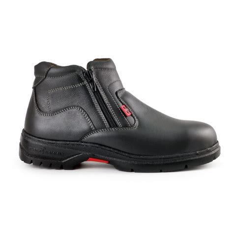 Black Hammer Ladies Mid Cut With Double Zip Safety Shoe Bh3889 Black Safe