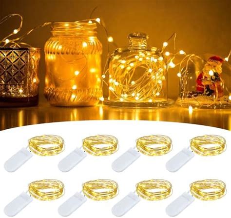 SCNNC Mini Guirlande Lumineuse à Pile 20 LED 2M Blanc Chaud Guirlande