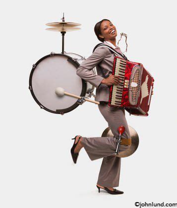 One Man Band Woman Clip Art Library