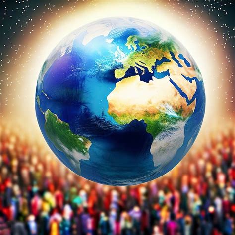 Premium Ai Image Earth Globe On The Population World Population Day