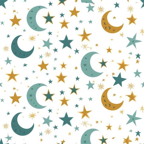 Premium Photo Seamless Pattern A Crescent Moon And Star Against A