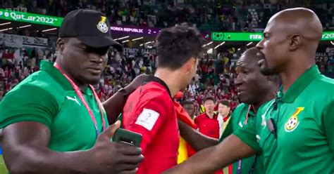 Watch Ghana Coaching Staff Takes Selfie With Emotional Son Heung Min