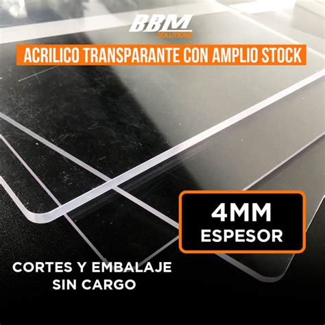 Acrílico Transparente 4mm Espesor BBM Solutions