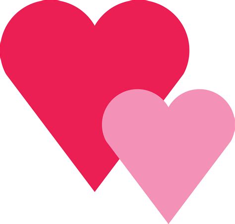 Valentines Day Pink Two Big Hearts Flat Icon 17173388 Png