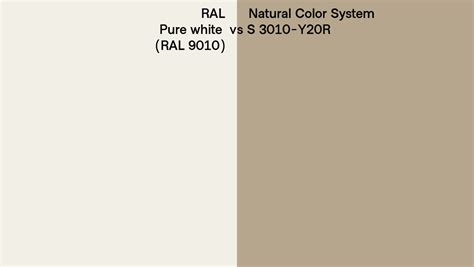 Ral Pure White Ral 9010 Vs Natural Color System S 3010 Y20r Side By