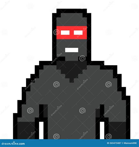 Pixel Art Of Ninja Cartoon Stock Illustration Illustration Of Person