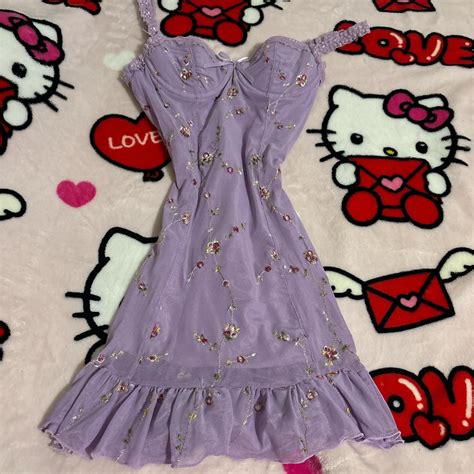 SUGARTHRILLZ LILAC CORSET LINGERIE SLIP DRESS With Depop
