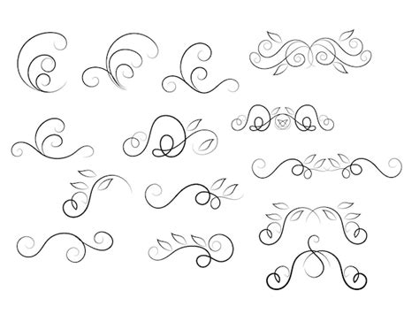 Premium Vector Vector Wedding Calligraphic Ornament Collection