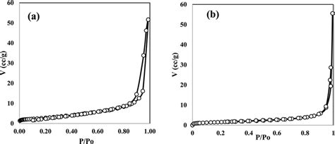 N 2 Adsorption Desorption Isotherm Of A Zno And B Zncu10