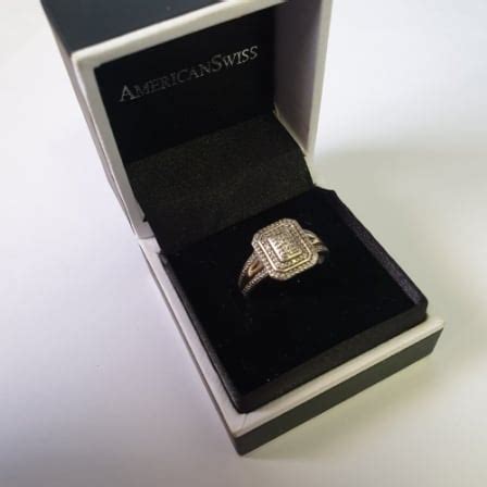 Rings 925 Silver 9ct Gold Ring With Diamonds American Swiss