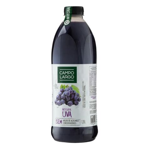 Suco Integral Uva Tinto Campo Largo Garrafa 1 35l Comercial Reis