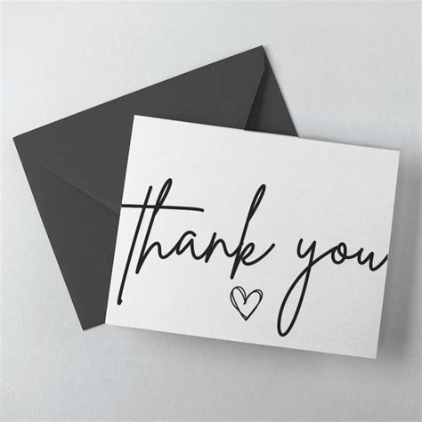 Printable Thank You Card Etsy