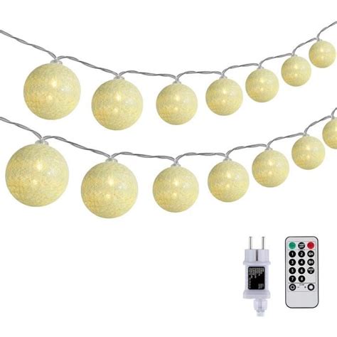 Guirlande Lumineuse Boules M Led Cha Ne Lumi Re Avec Prise