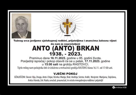 Anto Anto Brkan Osmrtnice KSB