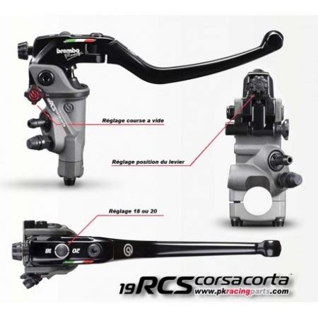 Maître Cylindre de frein Brembo Radial PR19 RCS Corsa Corta Levier Long