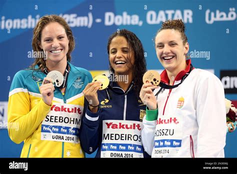 From Left 2nd Placed Emily Seebohm Of Australia Winner Etiene