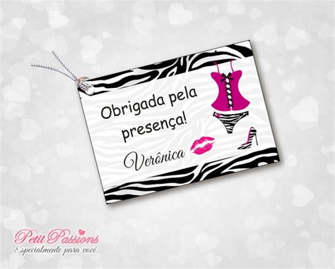 Tag Chá de Lingerie Zebra Elo Produtos Especiais