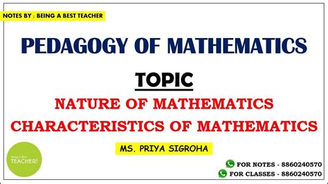 Nature And Characteristics Of Mathematics Pedagogy Of Mathematics Notes And Free Classes Online