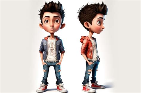 Premium Photo | 3d full body bad boy in cartoon style full studio ...