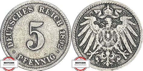 Pfennig F J Kursm Nze Aus Dem Kaiserreich Ss Ma Shops