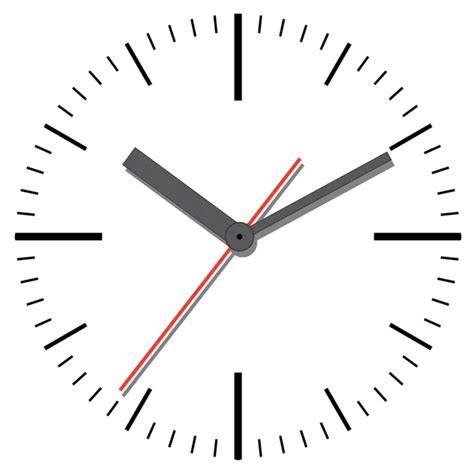 Realistic Illustration Of A Clock Face With Black Numbers And A Clock