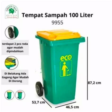 Jual Atari 9955 Kotak Tempat Sampah 100 Liter Roda Eco Dustbin Shopee