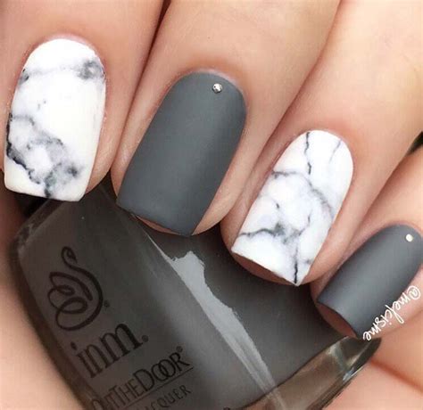 Light Grey Marble Nails Atelier Yuwa Ciao Jp