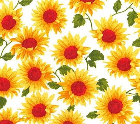 Sunflower Floral Cotton Fabric 100% Cotton Poplin Fabric - Etsy