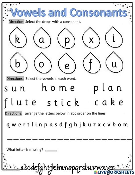 Vowels And Consonants Worksheets Worksheets Library