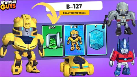 VENCI DESAFIO do meu PAI GANHEI SKIN MÍTICO B 127 DO ROBÔ STUMBLE