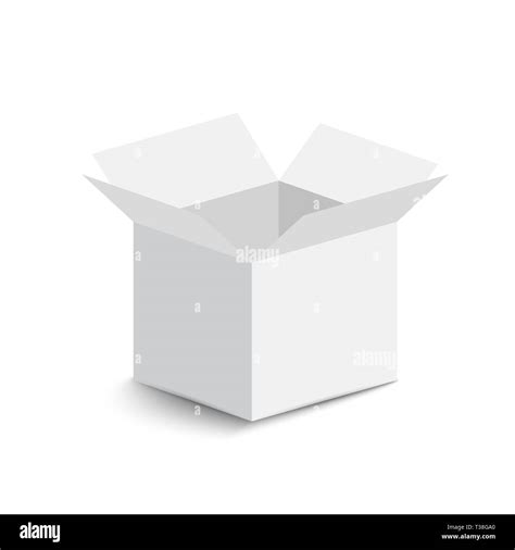 White Open Box On White Background Open Box With Shadow Vector