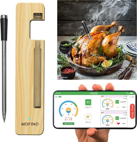 Mofino Term Metro Inal Mbrico Bluetooth Para Carne Con Sonda Ultrafina