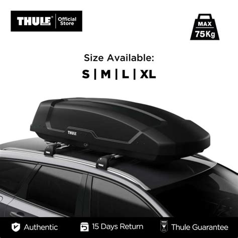 Thule Force Xt Rooftop Cargo Box Load Capacity 75kg Shopee Malaysia