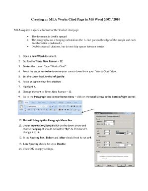 Fillable Online Mla Requires A Specific Format For The Works Cited Page