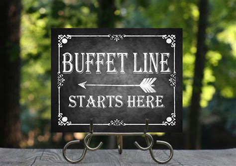 Chalkboard Printable Buffet Line Arrow Sign Direction Sign Rustic