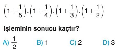 Rasyonel Say Larla Arpma Ve B Lme Lemi Test Z S N F Matematik