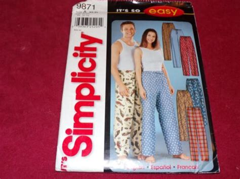 🦋 Simplicity 9871 Adult And Teen Lounging Pajama Bottoms Pattern Xs