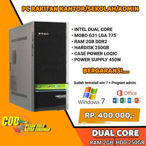 Jual CPU Komputer Dual Core Siap Pakai - Kab. Tangerang - zona_comp ...