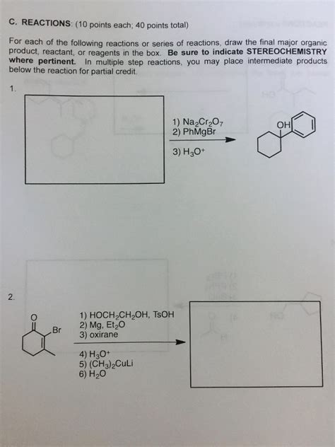 Solved For Each Of The Following Reactions Or Series Of Chegg