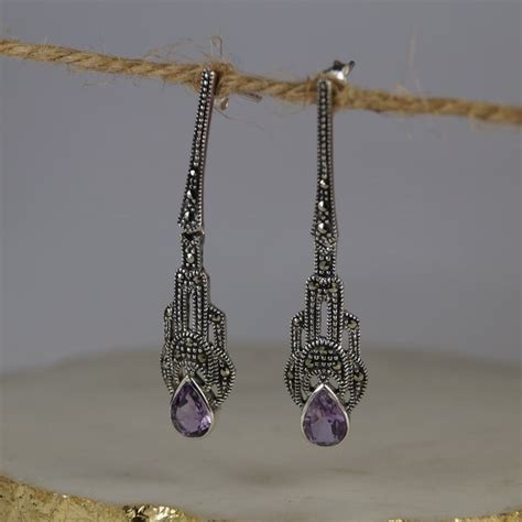 Marcasite Earrings Etsy